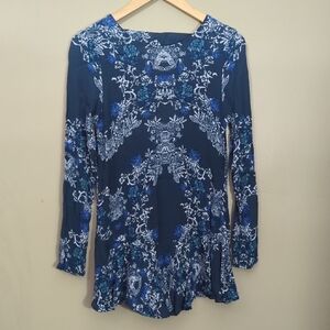 Floral Blue Women's Top